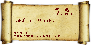Takács Ulrika névjegykártya